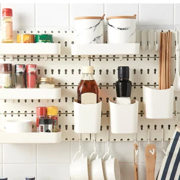 

Storage Rack Wire-wrap Board Storage Living Room Kitchen Bedroom Partition Wall Hangers Wall Storage Shelf11