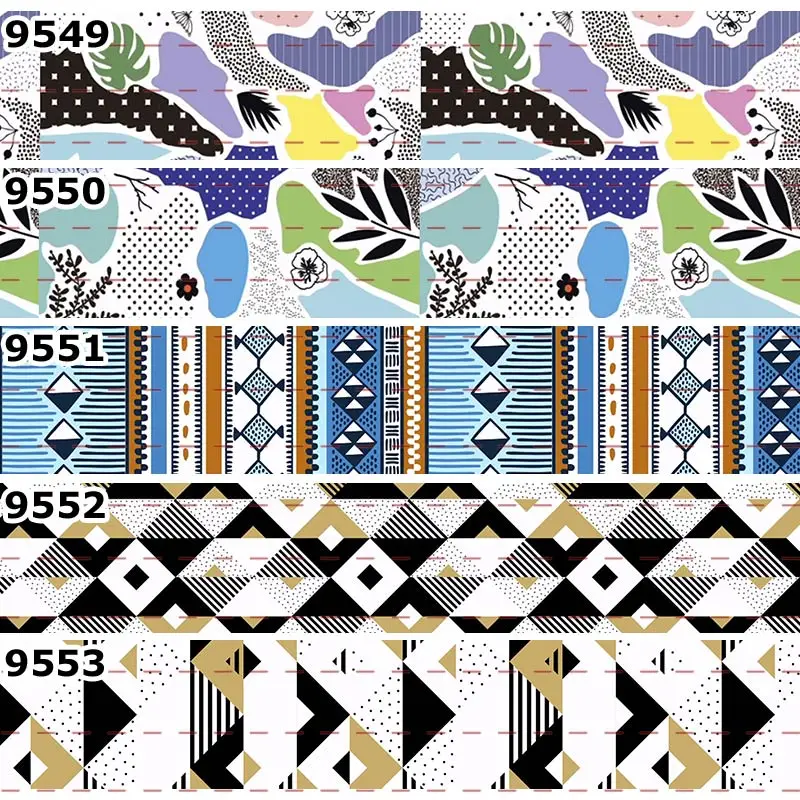 10 ярдов-разные размеры-лента Grosgrain-принт с геометрическим узором/19069544-9558