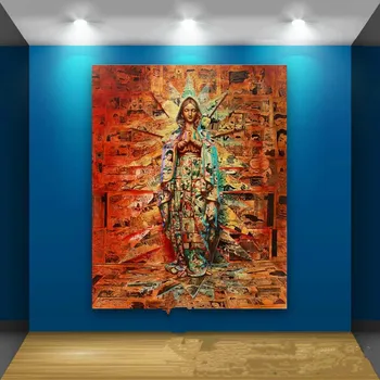 

Notre Dame Goddess Tideway Street Art Creative Personality Abstract Frameless Draw Home Living Room Wall Decor M3792