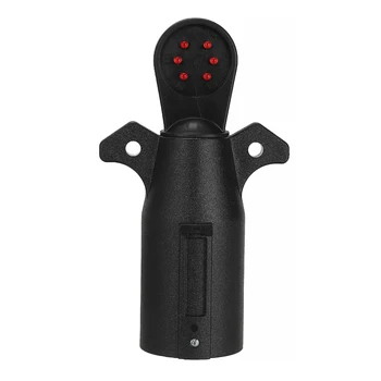 

1pc 7-Way LED Blade Trailer Sockets Light Wiring Circuit Tester Round Adapter Pin Plug RV For Circuit Continuity Tests Tool