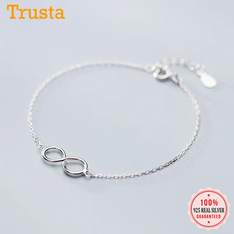 Trustdavis новый продукт минималистский 100% Серебро 925 пробы милый Бесконечный Браслет