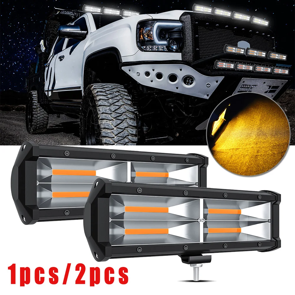 1 шт./2 шт. 9 дюймов 9 V-30 V 144W фары для автомобилей SUV внедорожный COB светодиодный рабочий свет бар пятно светильник 9600LM 6000K Желтый ATV 4X4 светодиодный рабочий светильник