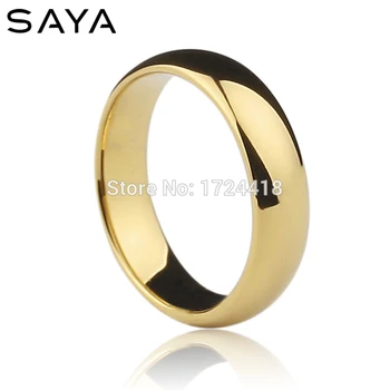 Beste Dome Band Tungsten Ring Gouden Trouwringen Voor Koppels Met Mooie Geschenkdoos, Gratis Verzending, Aangepaste