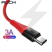 ROCK Hallo-Zug 3A Typ C USB Kabel für Samsung Xiaomi LG USB Schnelle Lade Daten Geflochtene Ladegerät Android telefon
