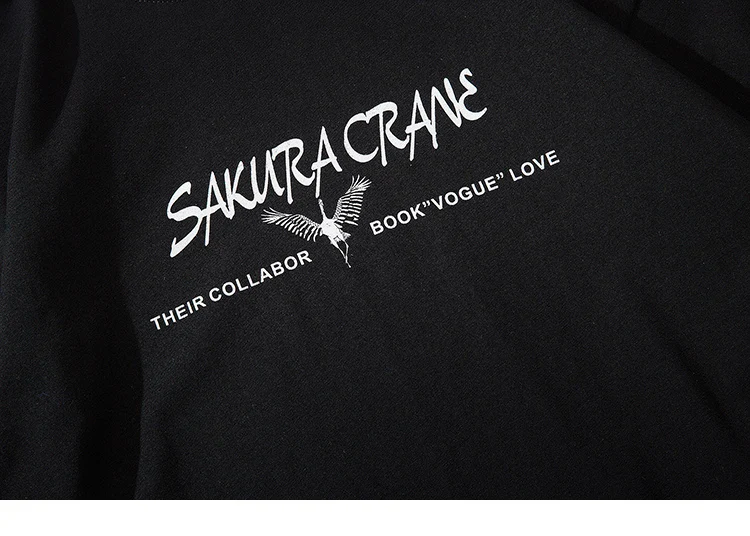 Футболка мужская хип-хоп Японская уличная одежда Harajuku Sakura Crane футболка с коротким рукавом Хлопок Япония уличная одежда футболка мода