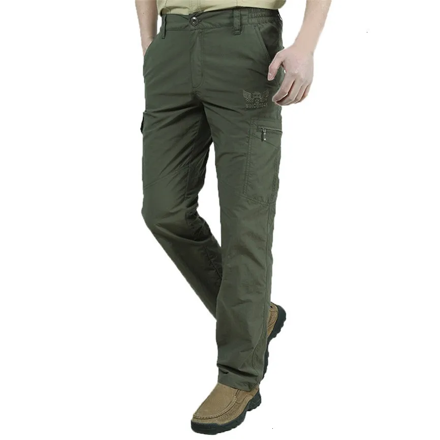 

New Men Multi-pocket Pants Elastic Waist Sweatpants Trousers Male Hip Hop Men's Casual Solid Streetwear Joggers Pants