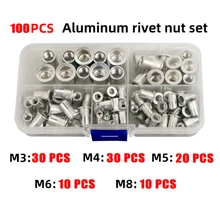 M3 M4 M5 M6 M8  Carbon Steel with Zinc Plate Flat Head Threaded Rivet Insert Insert Cap Rivnut Rivet Nut