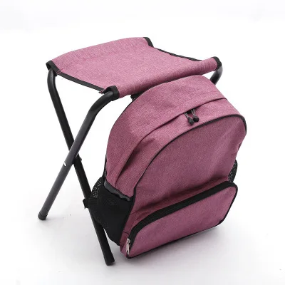 Burgundy Открытый складной стул портативный рюкзак со стулом Съемный складной стул многофункциональный Досуг мешок льда складной рюкзак со стулом - Цвет: Burgundy