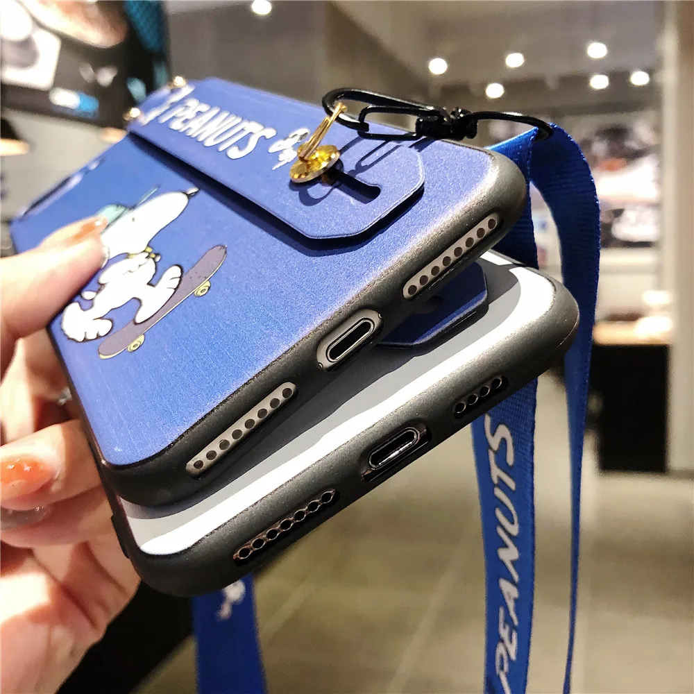 Ремешок на запястье чехол для телефона для IPhone 11 PRO X XR XS 6 6s 7 8plus Max мультяшное украшение "Щенок" ремешок на шею ремешок на запястье Чехол