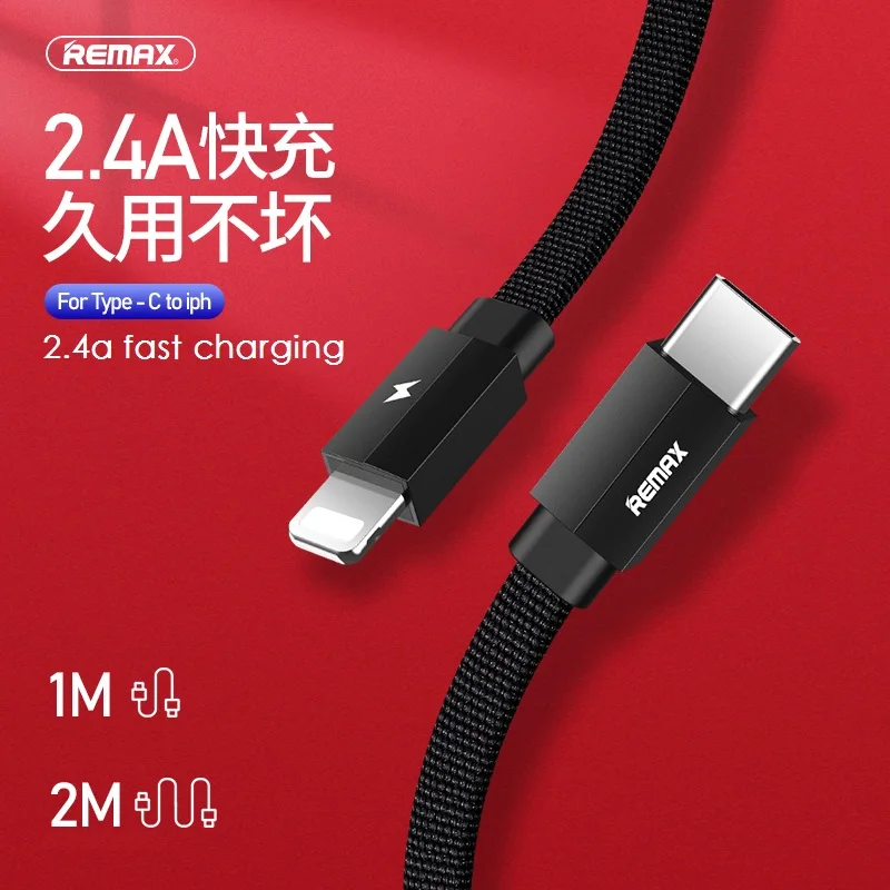 Remax pd кабель для передачи данных для typec для iphone 2,4 A быстрая зарядка usb-c для освещения 1 м 2 м металлический тканый кабель для передачи данных