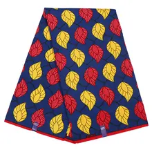 Полиэстер желтый и красный лист печать ткань Пейдж воск голландский воск ткань