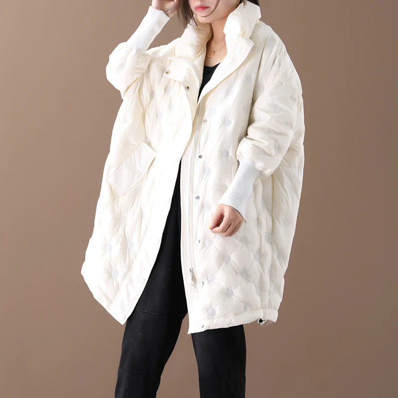 Kopen Down Parka 2019 Winter Jas Vrouwen Donsjack Vrouwen Lange Witte Eendendons Jas Uitloper Ultralight Vrouwelijke Dunne Vrouwen Down jas