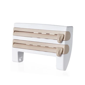 

Multipurpose Shelf Storage Box Paper Holder Plastic Wrap Cutter Dispenser Preservative Film Cutter Kitchen Tool PAK55