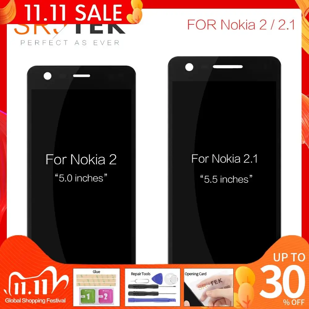 Для Nokia 2 ЖК дисплей сенсорный экран дигитайзер в сборе для Nokia2 1 LCD 2018 TA 1080 1084 1086 1092