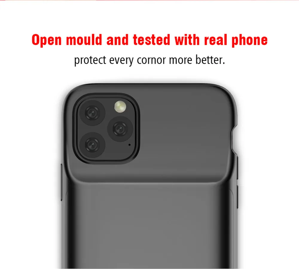 Чехол для аккумулятора для iphone 11 Pro Max внешний аккумулятор зарядное устройство чехол для iphone 11 4800/5000 мАч Зарядное устройство Чехол
