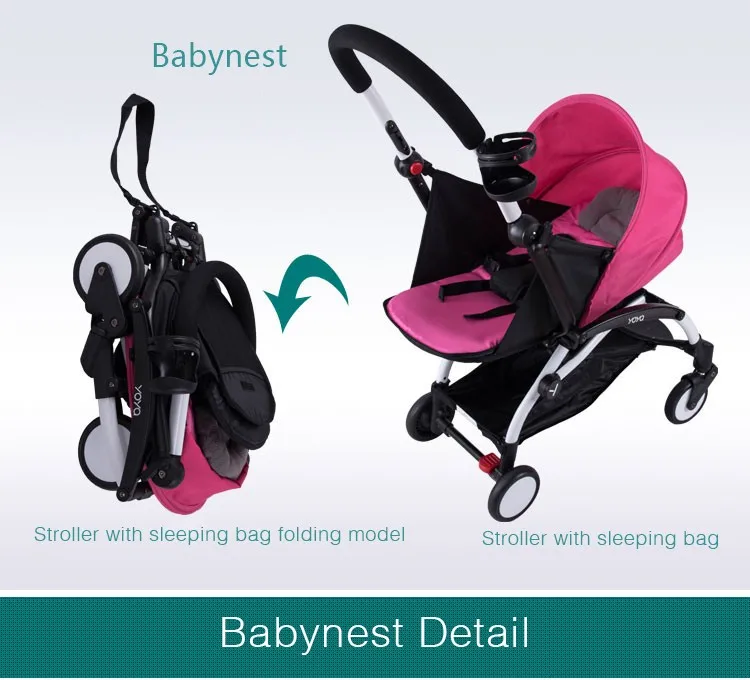 Baby Stroller 2 in 1 + Newborn nb nest Folding Pram Carriage Infant Trolley Stroller+Sleeping Bag Travel Pushchair baby stroller accessories girly