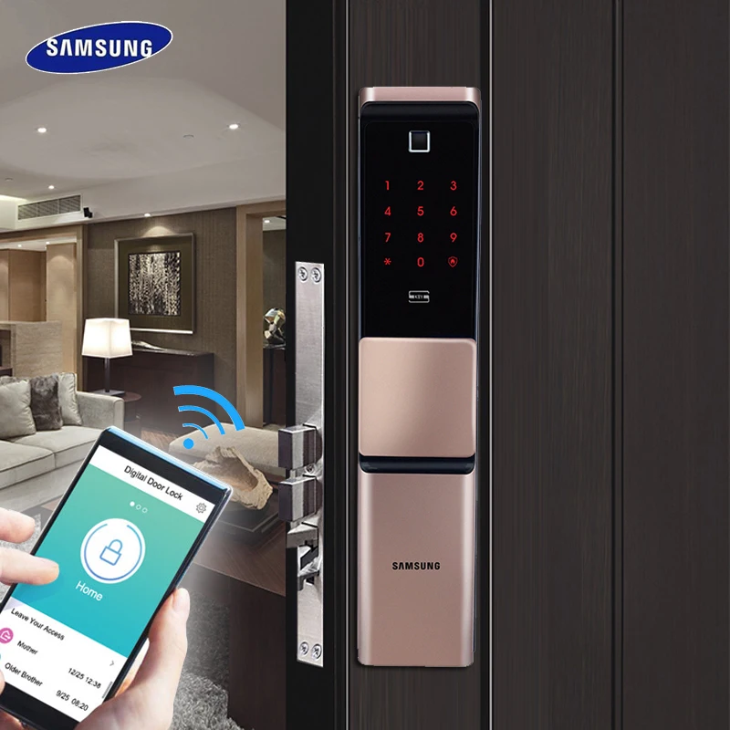 SAMSUNG отпечаток пальца цифровой Wifi дверной замок IoT Keyless SHP-DR719 Big Moritse