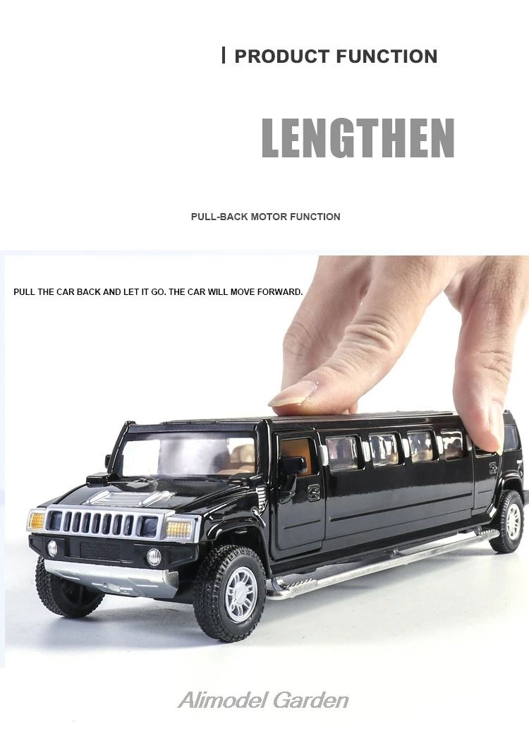 Высокая имитация 1:32 Сплав hummer limousine Металл литой автомобиль модель оттягивающийся мигающая детская музыкальная игрушка транспортные средства Рождественский подарок