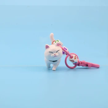 

Cartoon mini kawaii bell cat Keychain Lady Girl Charm Bag Pendant lovely simulation animal Cat Car New Key Ring Jewelry Gift