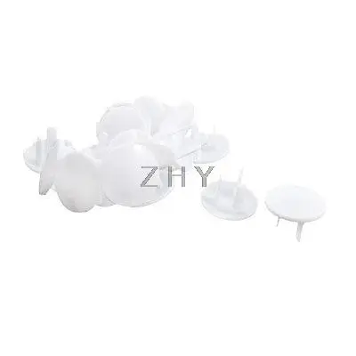 

20Pcs White Plastic 3 Pin Flat Plugs Protector Safety Socket Cover