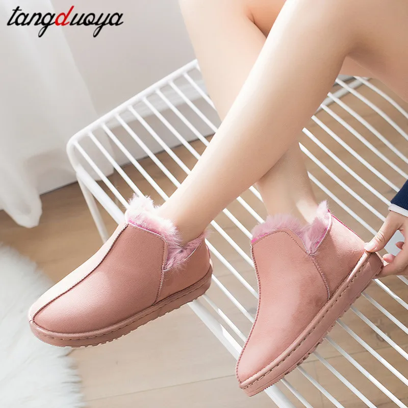 

short ankle boots for women warm plush boots ladies winter shoes women snow boots feminina botas mujer