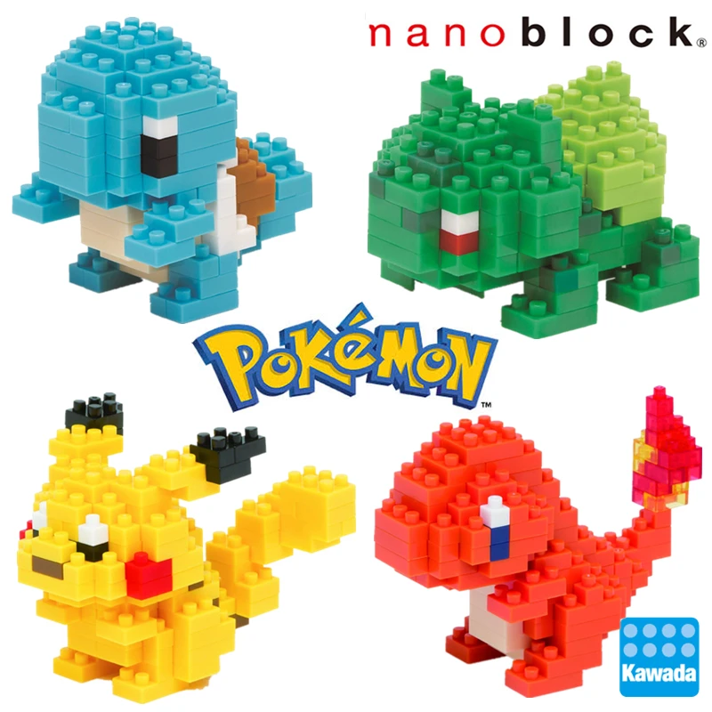 Kawada Nanoblock Покемон Пикачу аниме мультфильм 3D модель алмаз мини микро блок