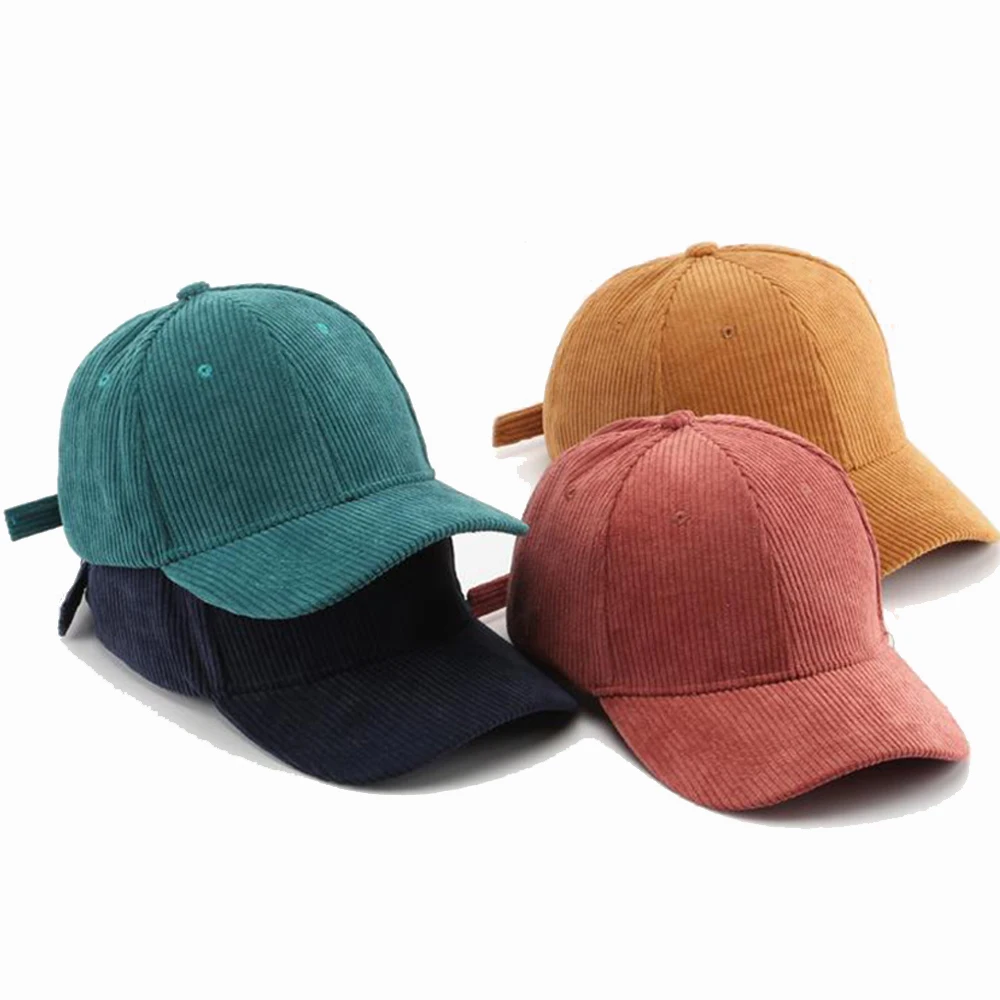 Women's Winter Hat Corduroy Men's Baseball Cap Snapback Hip