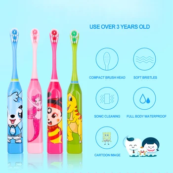 

Children Kids Electric Toothbrush Health Care Oral hygiene Ultrasonic Rechargeable Waterproof USB Charger Brush Tooth Whitening