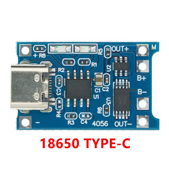 Type-C TP4056 18650 lithium battery charging board 5V 1A protection module`RR