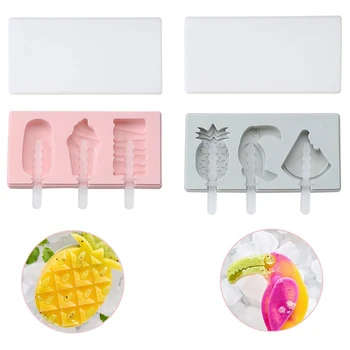 

Siamese Ice Cream Mould With Lid Silicone Ice Cream Stick Ice Mould Homemade DIY Ice Cream Mould Cake ToolsCY