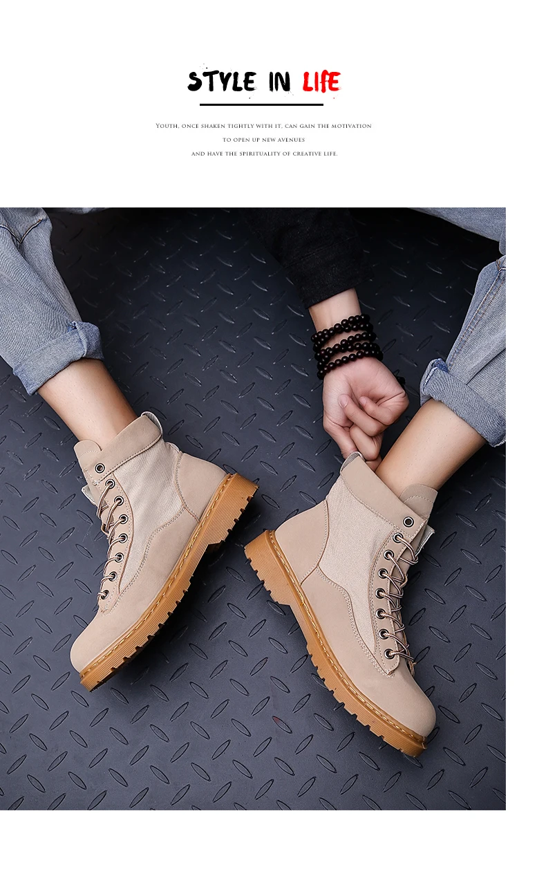 Men anti-slip breathable ankle boots waterproof high street fashion doc martens boots black grey brown lace up round-toe motorcycle boots soft comfortable work shoes safety (8)