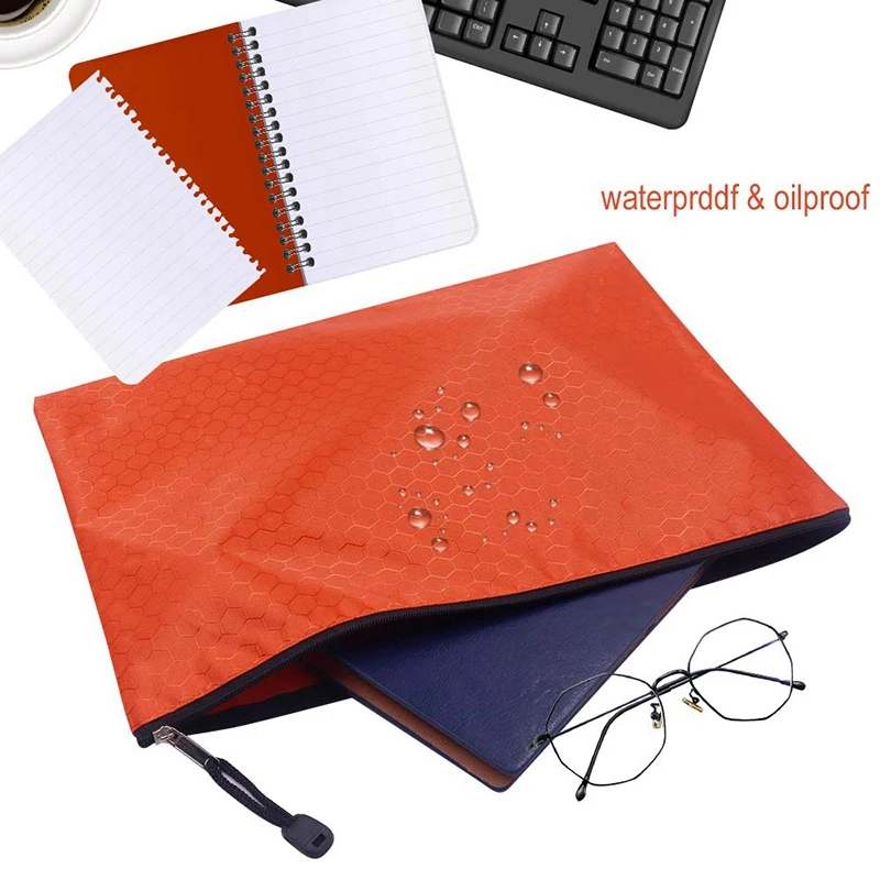 HOT-10Pcs, водонепроницаемая, на молнии, файл, Bags-A4, размер, Оксфорд, для офиса, для хранения документов, папка для хранения, косметика, офисы, принадлежности для путешествий