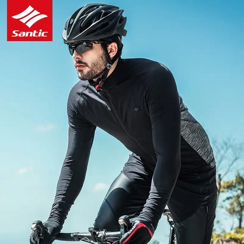 

Santic Men's Winter cycling wear Long sleeve Breathable Suitable temperature 8-16 degrees Bicycle outdoor sports jacket