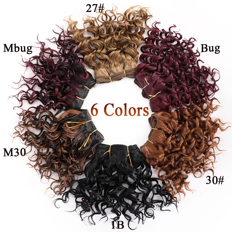 Весна солнце афро кудрявые синтетические волосы уток для наращивания Jerry Curl волосы плетение пряди 3 шт./лот Омбре волосы Weavings