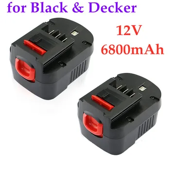 

2PCS 12V 6800mah Black & Decker A12 a12ex fsb12 fs120b a1712 hp12k HP12 rechargeable battery pack replaced by Ni MH battery pack