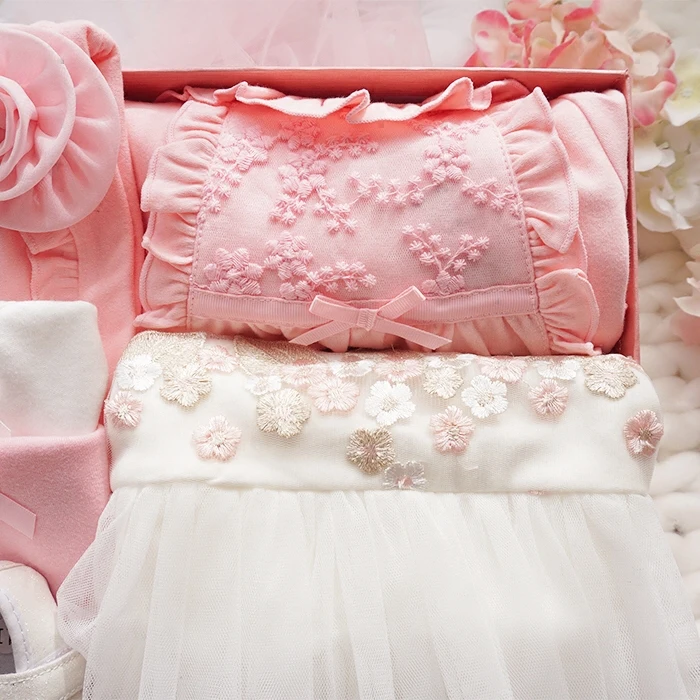 Комплект подарочной коробки для малышей; сезон весна-осень; юбка принцессы; подарок для новорожденных; хлопковая одежда для новорожденных; одежда с полной луной