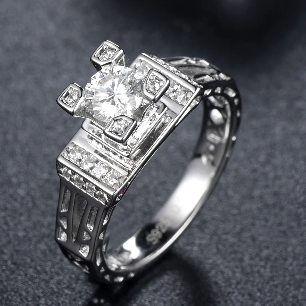 

Tong Lin S925 Silver Eiffel Iron Tower Romantic Ruby Rings Europe And America Hot Sales Fashion Sterling Silver Ring