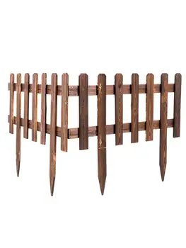 

6pcs Courtyard Lawn Fence Garden Anti-corrosion Wood Fence Edging Fencing For For Fenced Small Flower Beds, Sidewalks 63x35x2cm