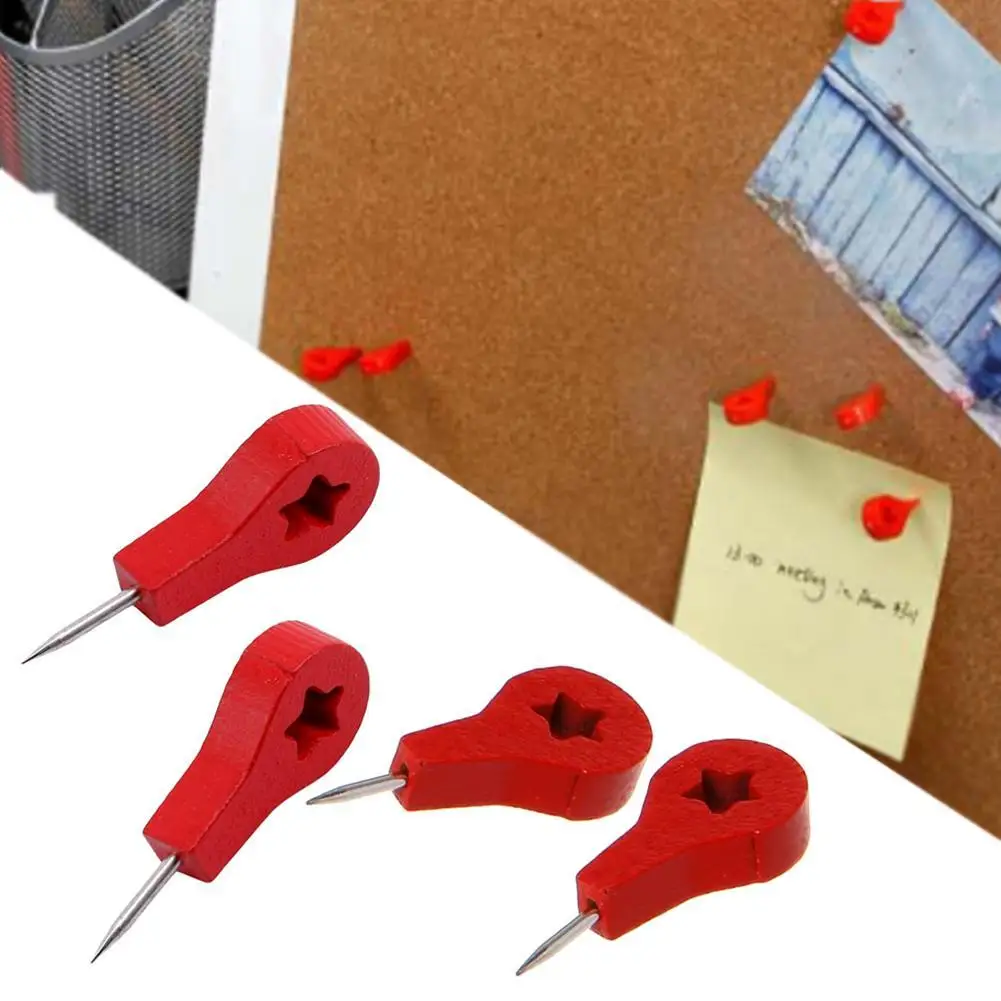 40 шт./коробки красный дерево карта маркеры чертежная кнопка для рисования фото шпильки для стен пробковая доска шпильки декоративные