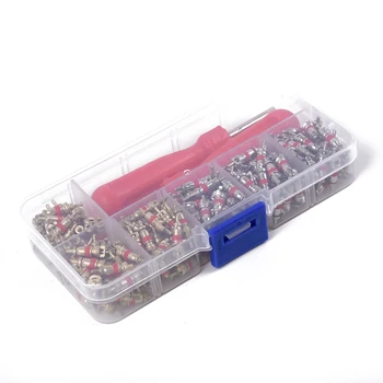 

Repair Valve Cores 182pcs Set Adapter Accessory A/C Air Conditioning Assortment W/ Remover Tool Copper