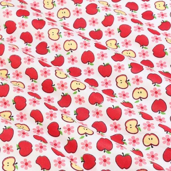 Детская Хлопковая Лоскутная Ткань с принтом яблока, хлопковая саржевая ткань, шитье "сделай сам", материал для детей и малышей - Цвет: 50x40cm red