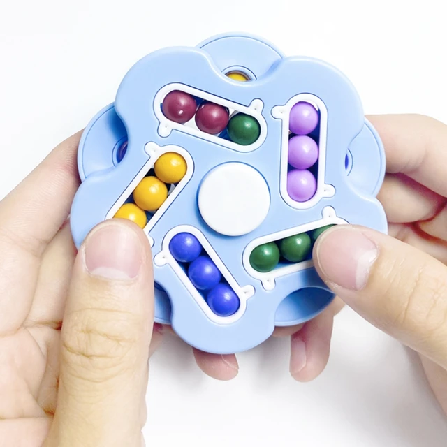 Rotary Finger Spinner Orbiting Ring Bean Cube Kid’s Party Favor Set Pressure Relief Anxiety Spinning Tops for Children 2
