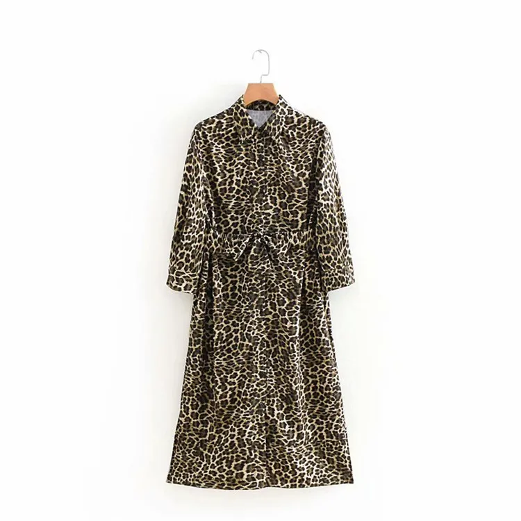 

Z2018 Europe And America Autumn New Style WOMEN'S Dress Animal Print Floral Printed Dress 1639/184 1639184