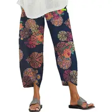 

50% Hot Sales Ladies Pants Elastic Waistband Ninth-length Skin-friendly Wide Leg Summer Women Pants for Leisure Time
