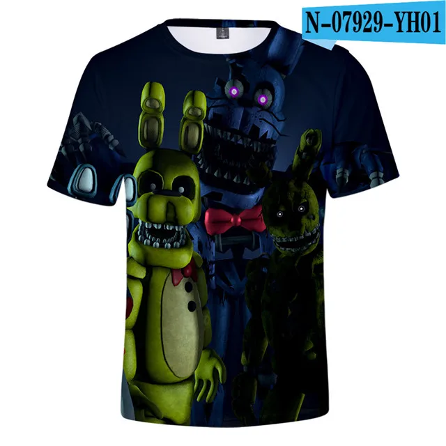 Fnaf/футболка с 3D принтом Новинка года, футболка FNAF для мальчиков летняя уличная футболка s Five Nights at Freddy's топы с аниме, мужская одежда - Цвет: 3d-dt863