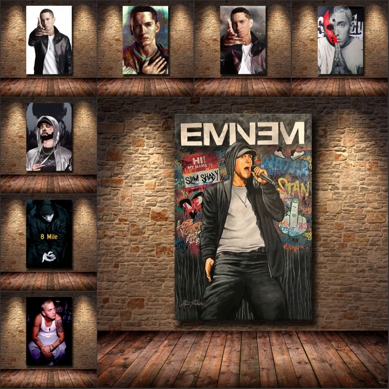 Eminem Musician Artist Artwork Printed on Canvas