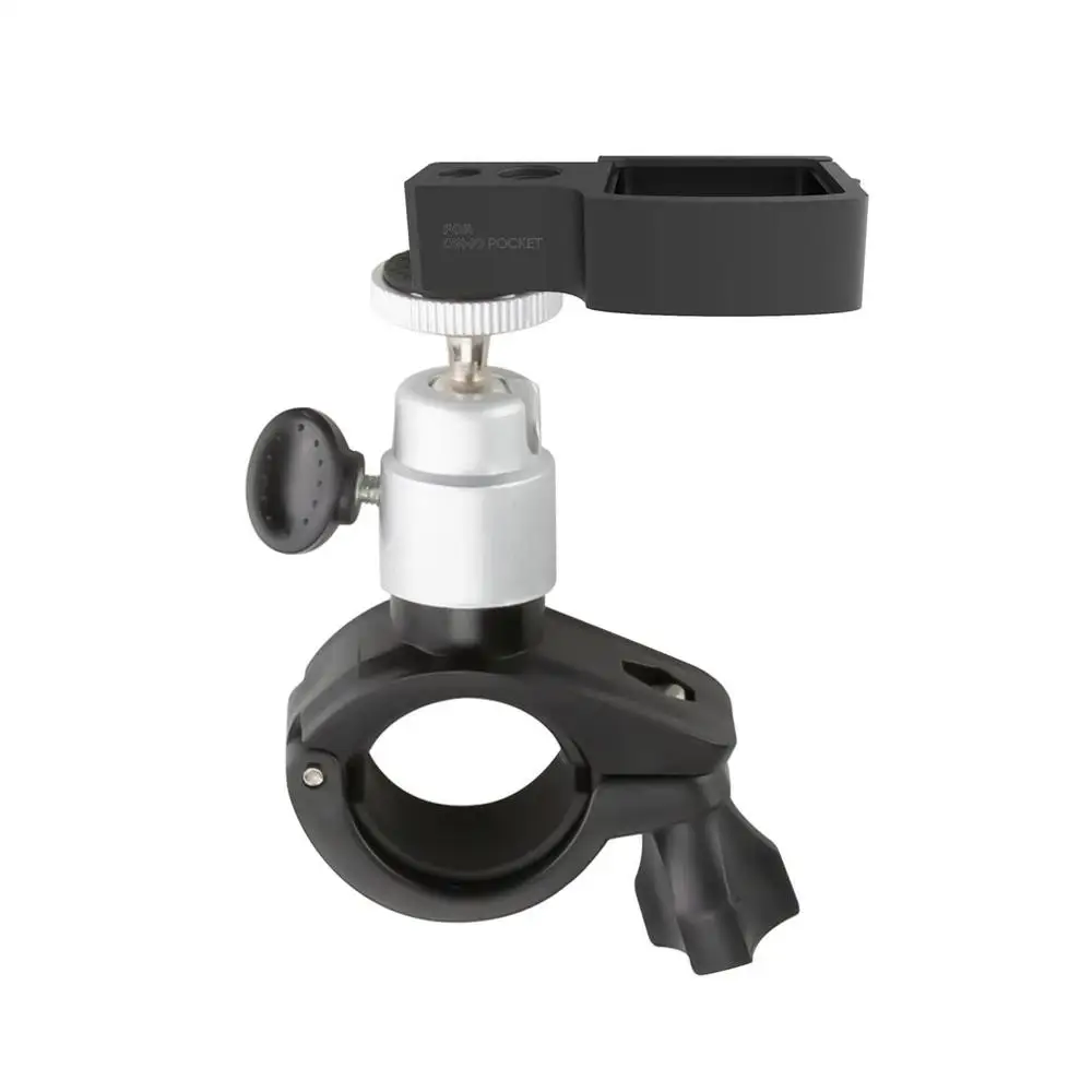 Держатель для крепления на велосипед для DJI OSMO Карманный ручной карданный Стабилизатор камеры спортивный монтажный зажим для скобы кронштейна - Цвет: Черный