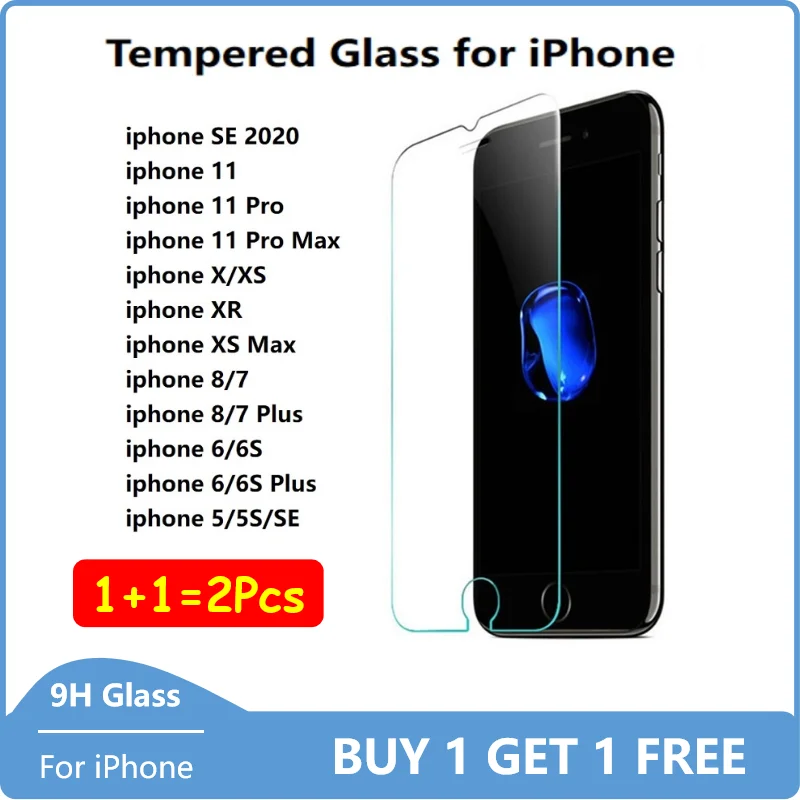 Защитное стекло для экрана закаленное 9H iphone 11 Pro Max XS XR X 8 7 6 S Plus защитная пленка |