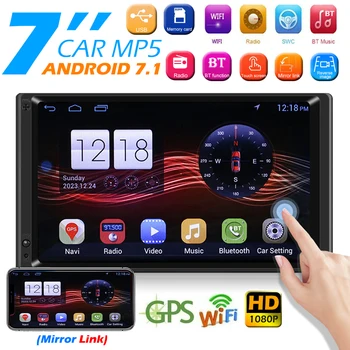 

Android 7.1 MP5 Player Car Stereo 7inch Touch Screen GPS Navigation Bluetooth WiFi FM Radio Receiver Double 2 DIN Head Unit
