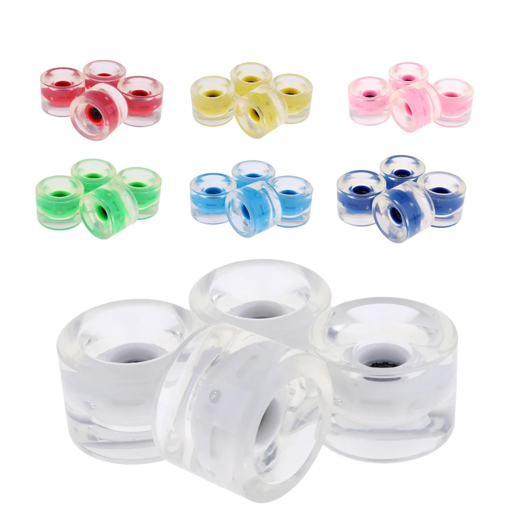 4pcs 70mm Light Up Skateboard Longboard Wheels Glow At Night 78A